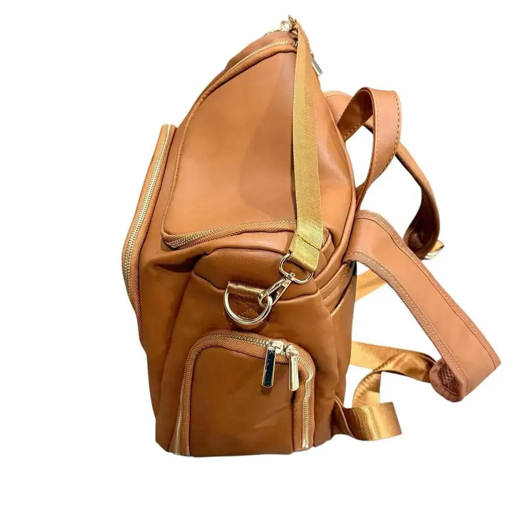 Beaulyn Leather Multifunctional Diaper Backpack